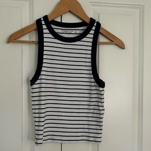 Abercrombie & Fitch Navy and White Tank SZ Small